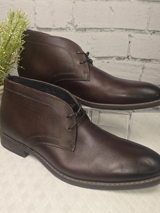 MORETTI BLACK LABEL BROWN LEATHER CHUKKA BOOTS LACE UP MENS 9D main image 7